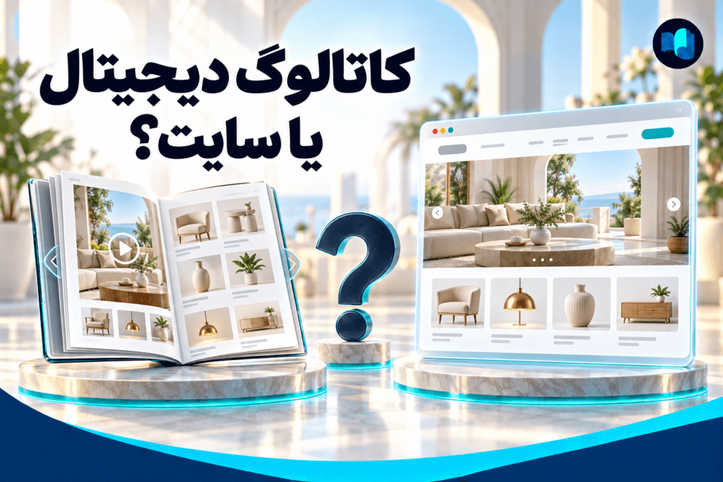 مقایسه کاتالوگ دیجیتال تعاملی و وب‌سایت برای معرفی محصولات کسب‌وکار